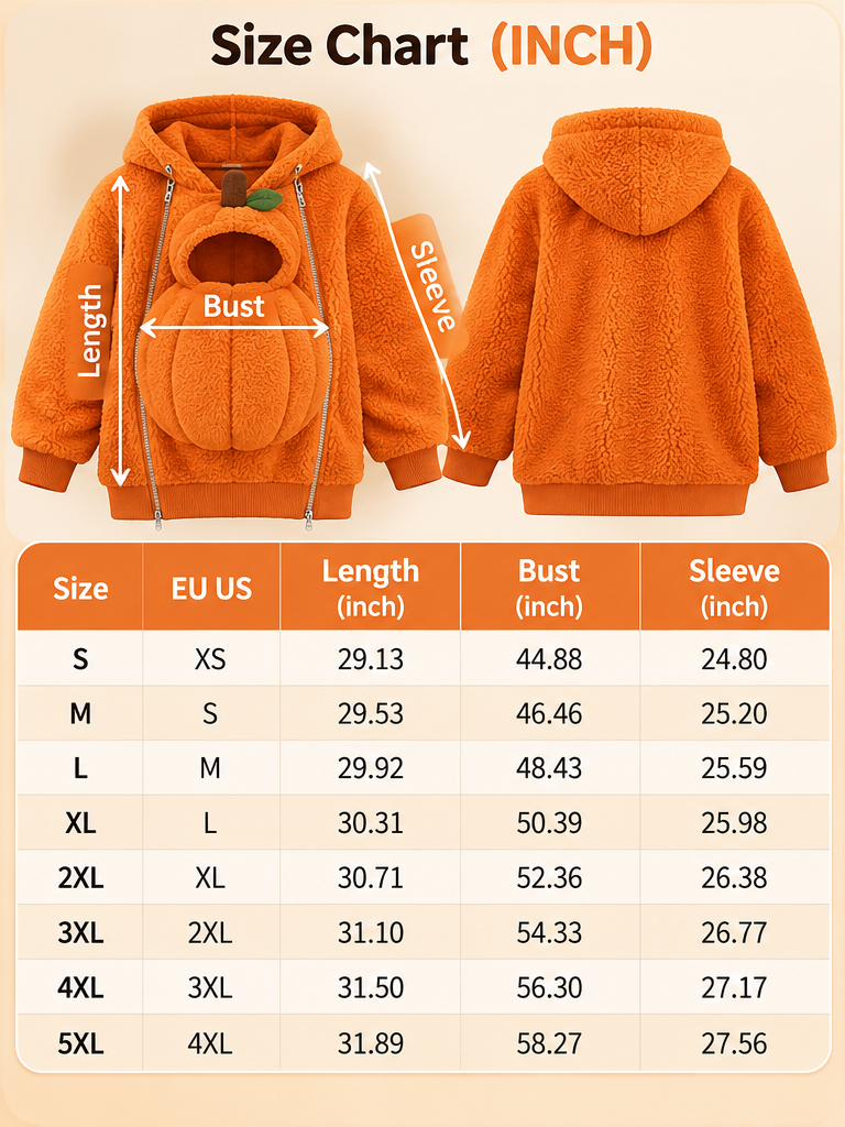Size chart in inches